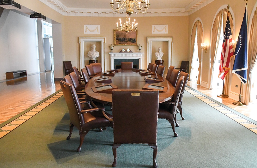 The William J. Clinton Presidential Center A re-creation of President Clinton’s cabinet room at the William J. Clinton Presidential Center in Little Rock.