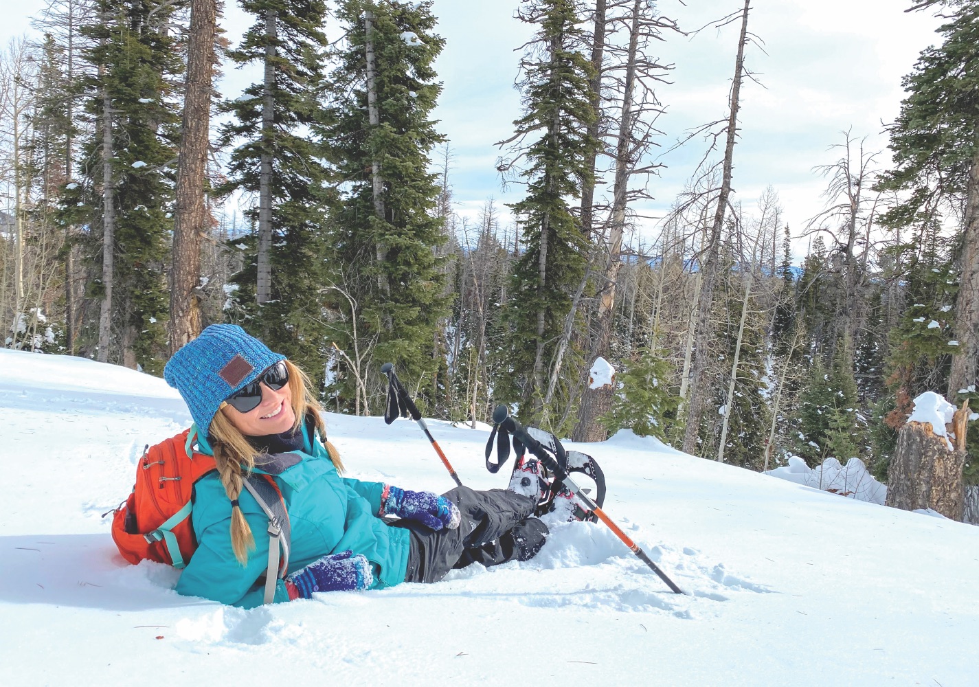 Stefany snowshoeing to stay fit