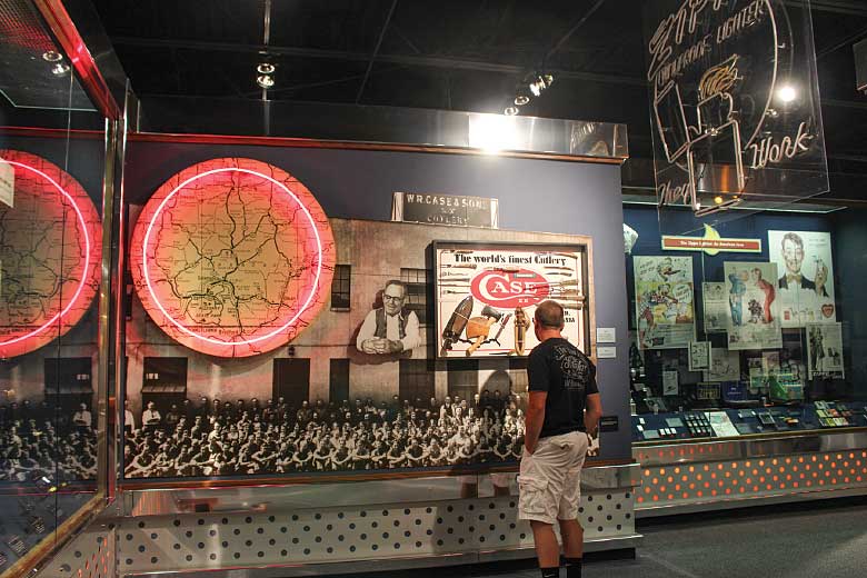 Visitors to the Zippo/Case Museum can learn the manufacturing histories of both the Case and Zippo companies through a variety of interactive and static displays. Photo: A.M. Murphy