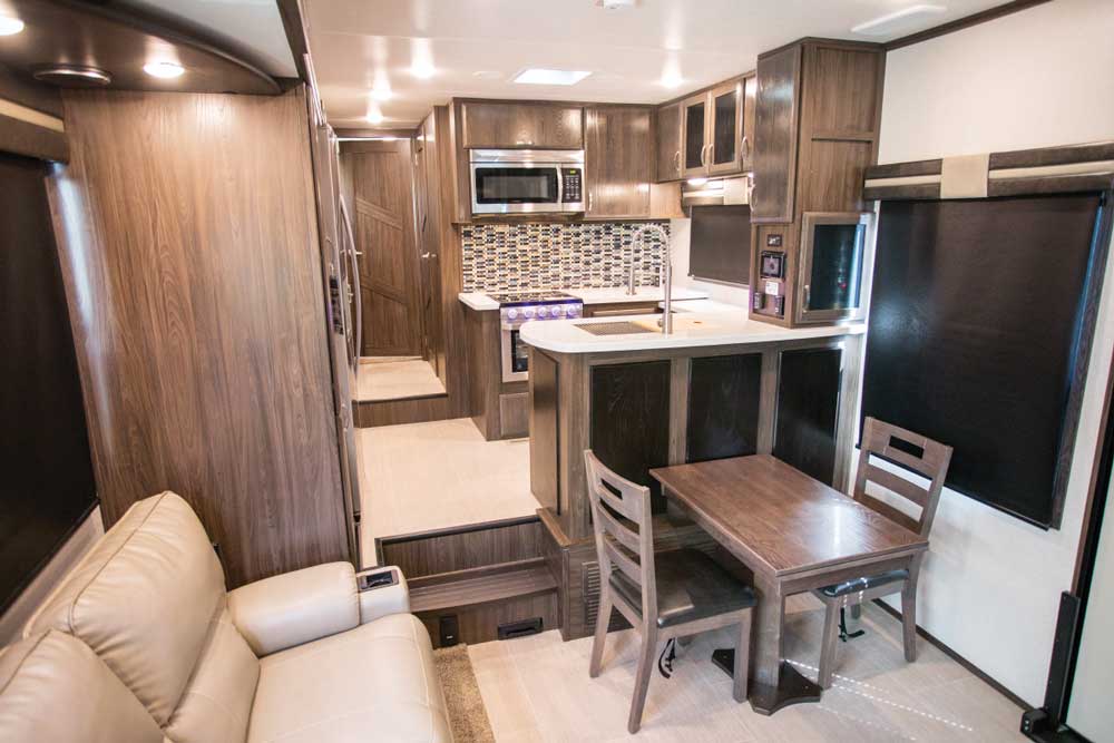 Living area of Jayco Seismic 4013 Toy Hauler RV