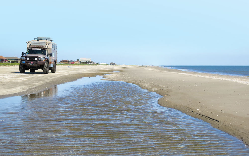 The long beaches of the gulf coast offer many miles of shoreline and numerous varieties of shells after a high tide.