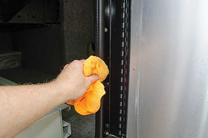 wiping excess spray