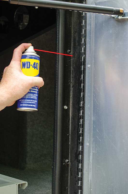 motorhome door hinge cleaning