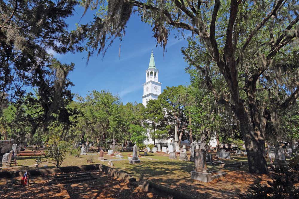 The Parish Church of St. Helena was established in 1712 as a colonial parish of the Church of England, and today is one of the oldest churches in the U.S. The original church was built on the present site in 1724. The church appears now as it did in 1842, after its final enlargement.