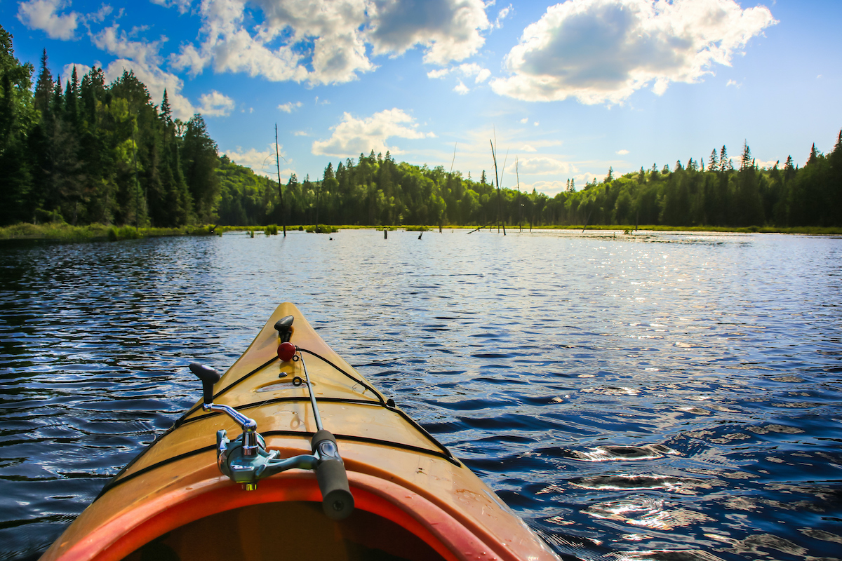 fishing rod on a kayak