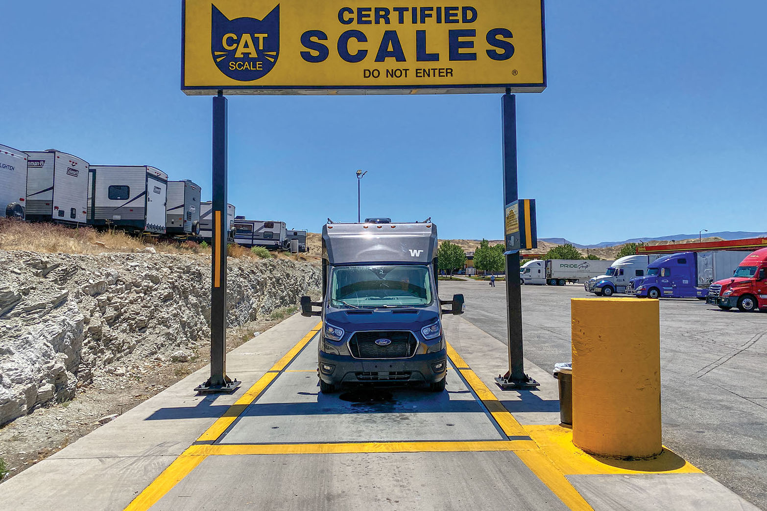 Weighing your RV on a scale