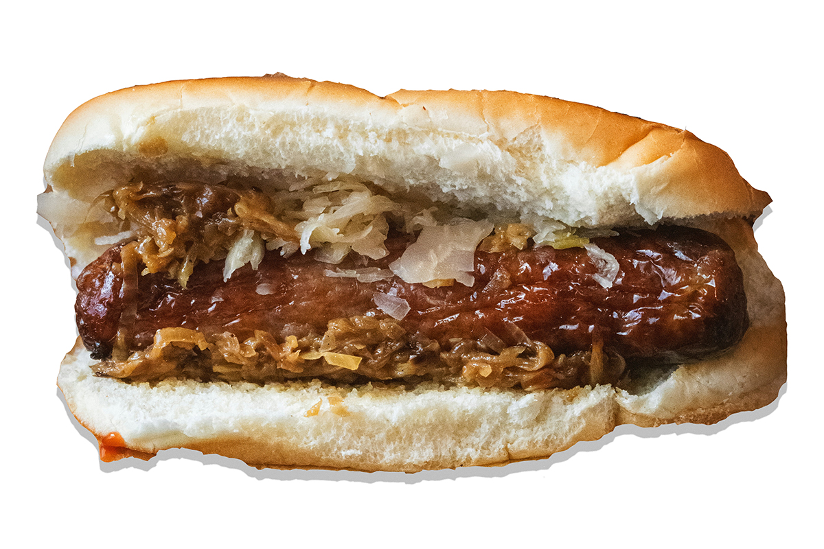 Chicago-style hot dog.