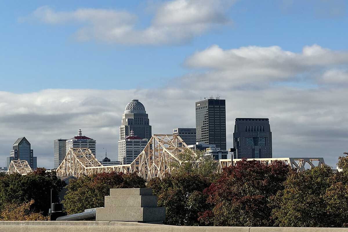 Skyline of city skyscrapers.