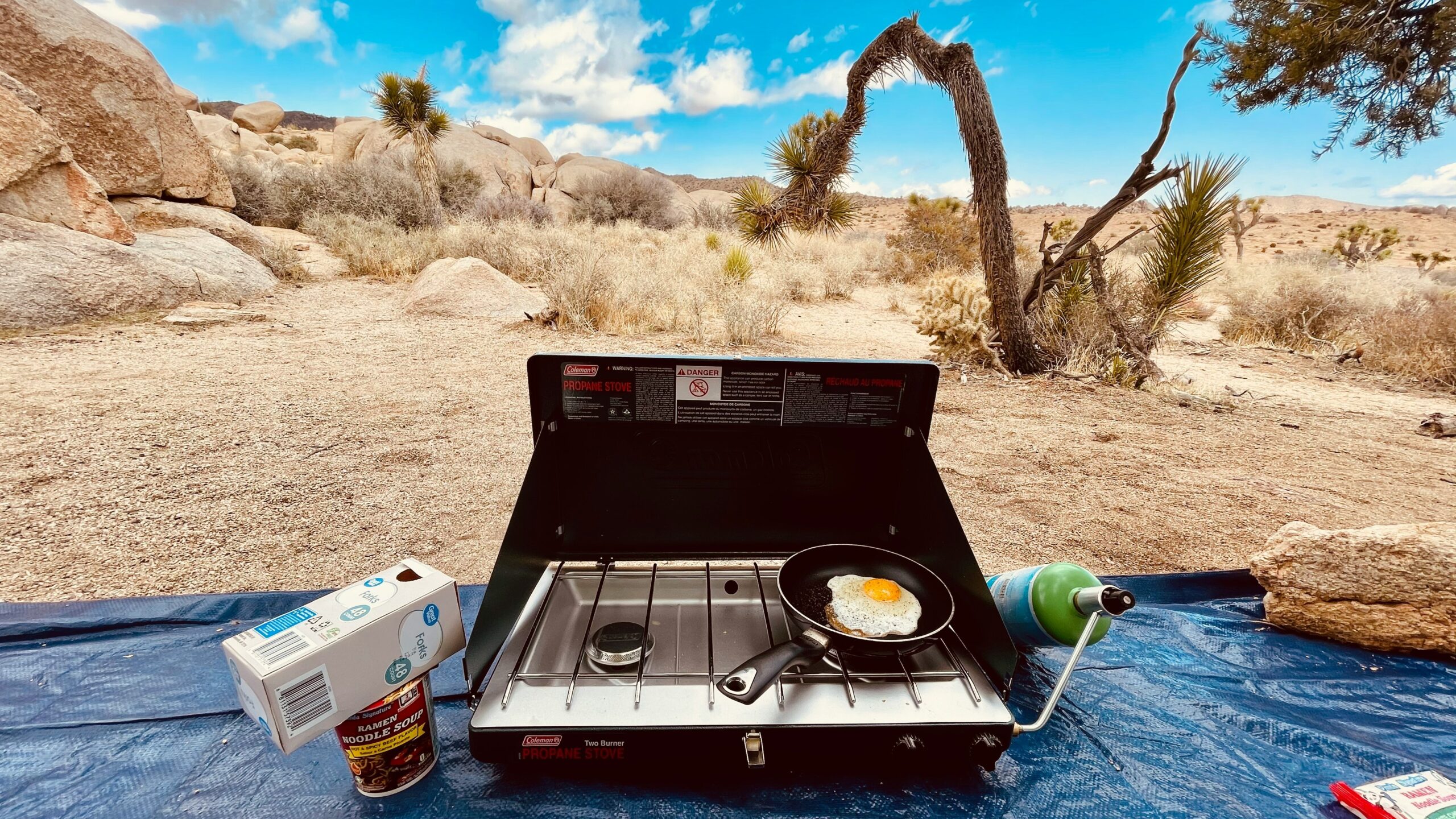 Camp cooking at Joshua Tree